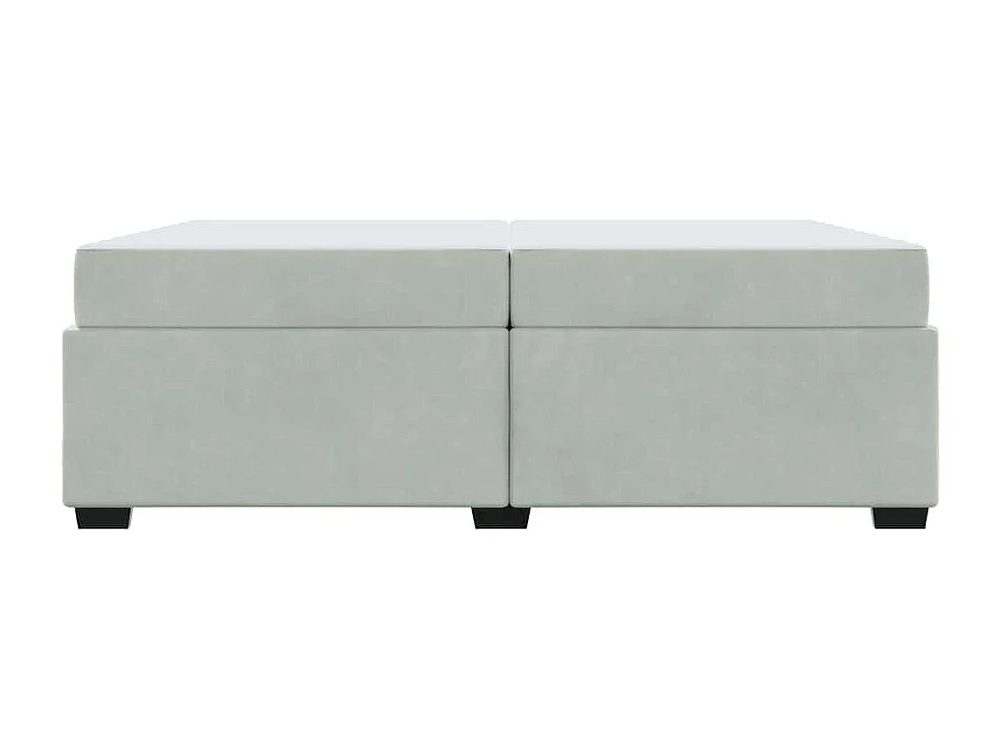 Cadre de lit avec matelas Gris clair 200 x 200 cm Velours