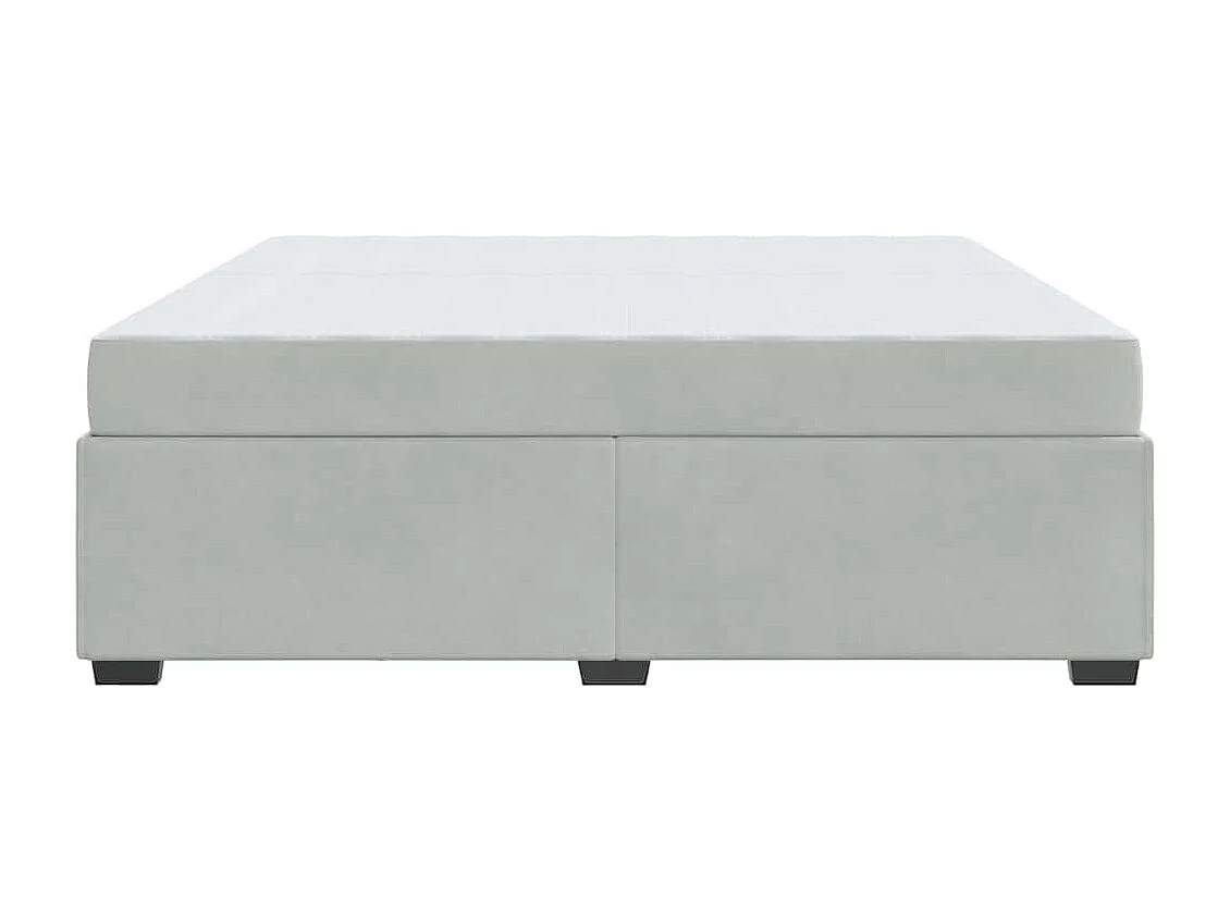 Cadre de lit avec matelas Gris clair 200 x 200 cm Velours