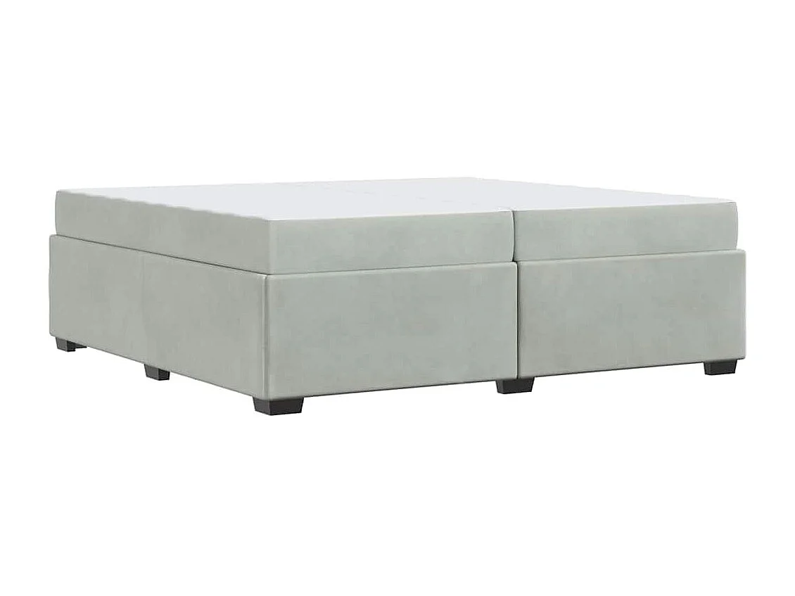 Cadre de lit avec matelas Gris clair 200 x 200 cm Velours