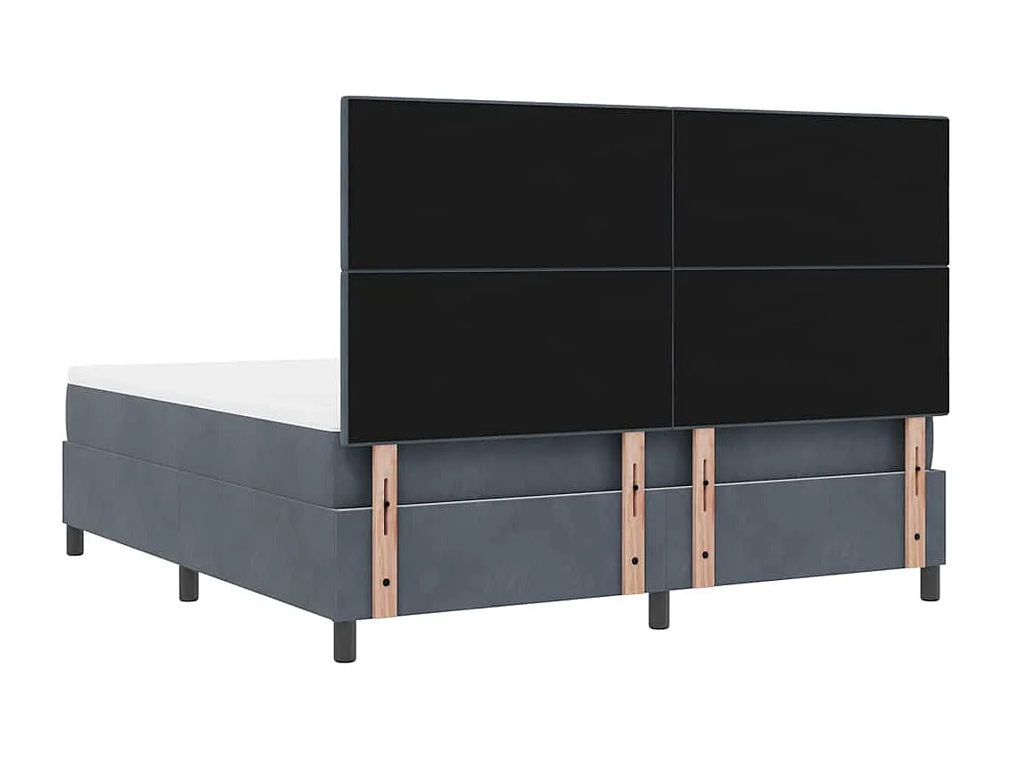 Cama tipo Box Spring Gris oscuro 180 x 200 cm Terciopelo