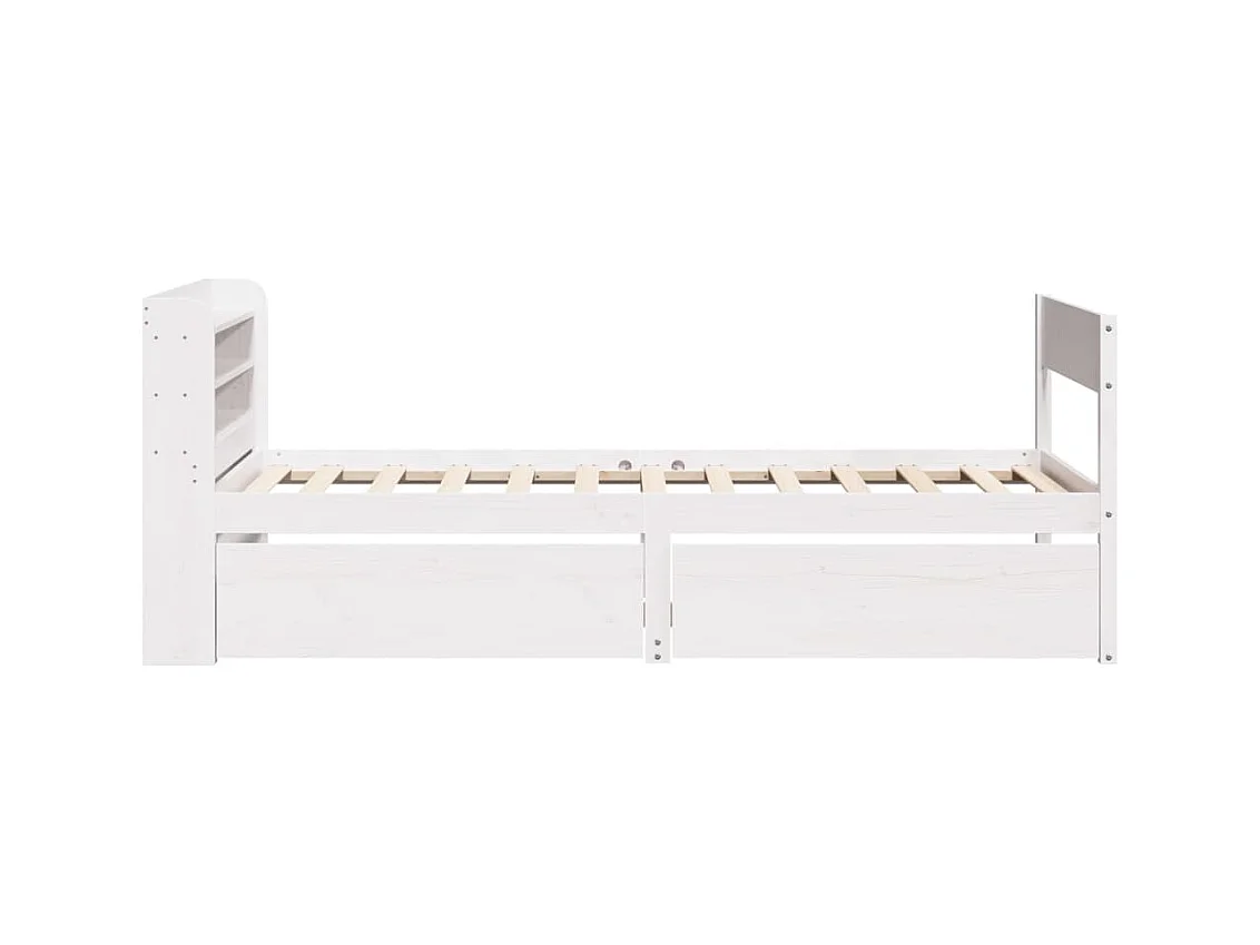 Cadre de lit sans matelas blanc 90x190 cm bois de pin massif