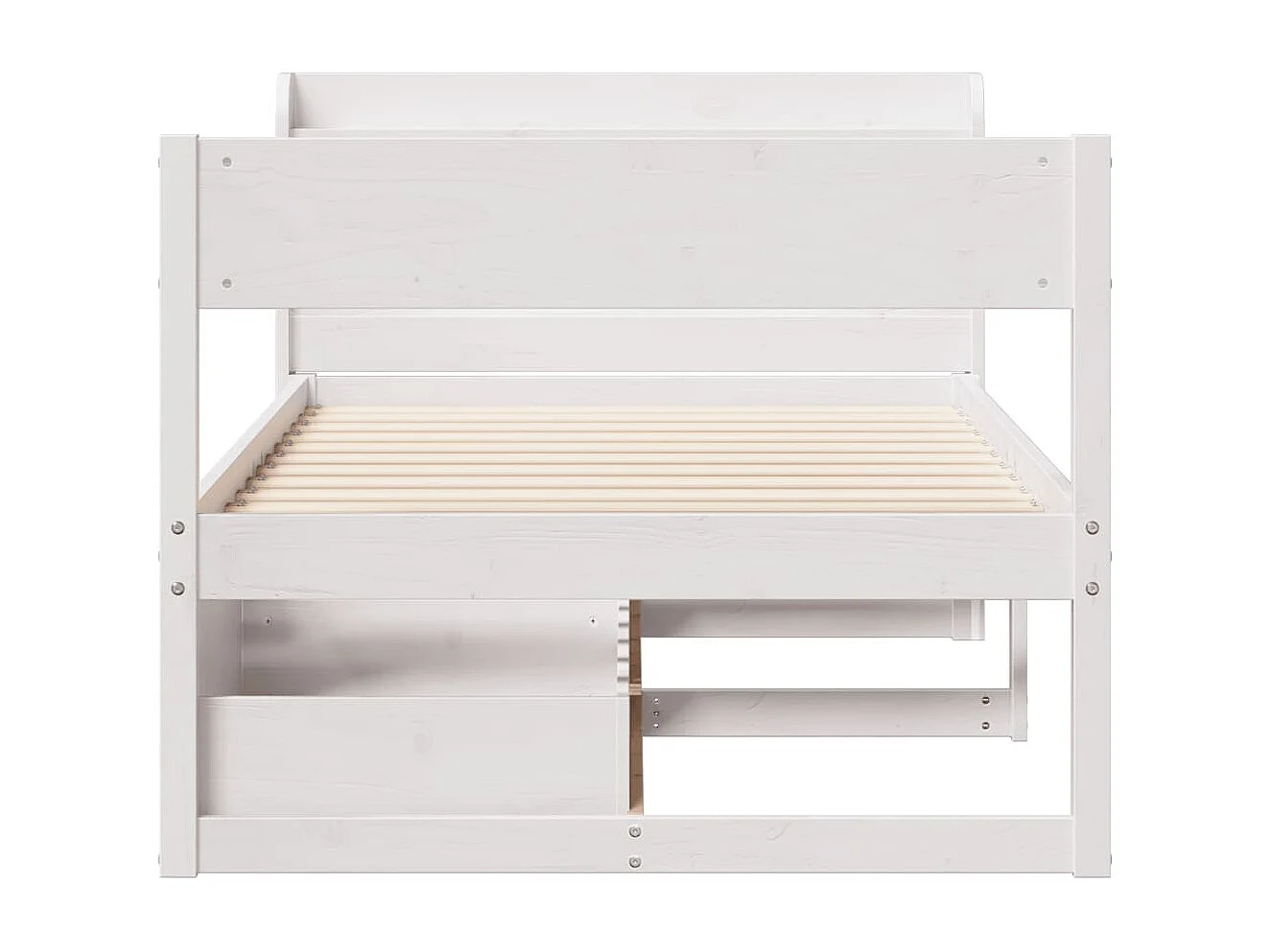 Cadre de lit sans matelas blanc 90x190 cm bois de pin massif