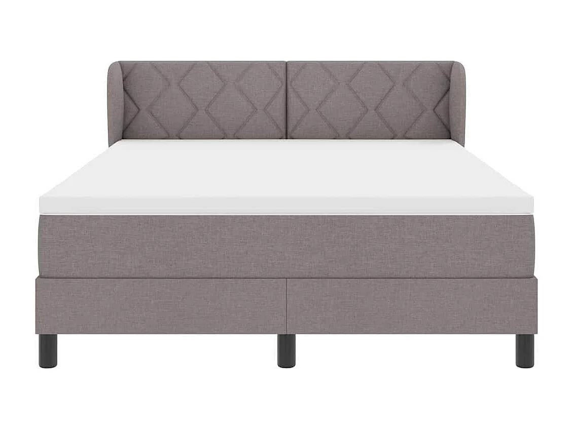 Cadre de lit avec matelas Taupe 140 x 190 cm tissu