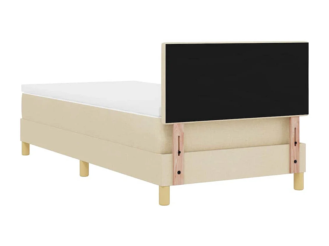 Cama box spring com colchão Creme 90 x 190 cm tecido