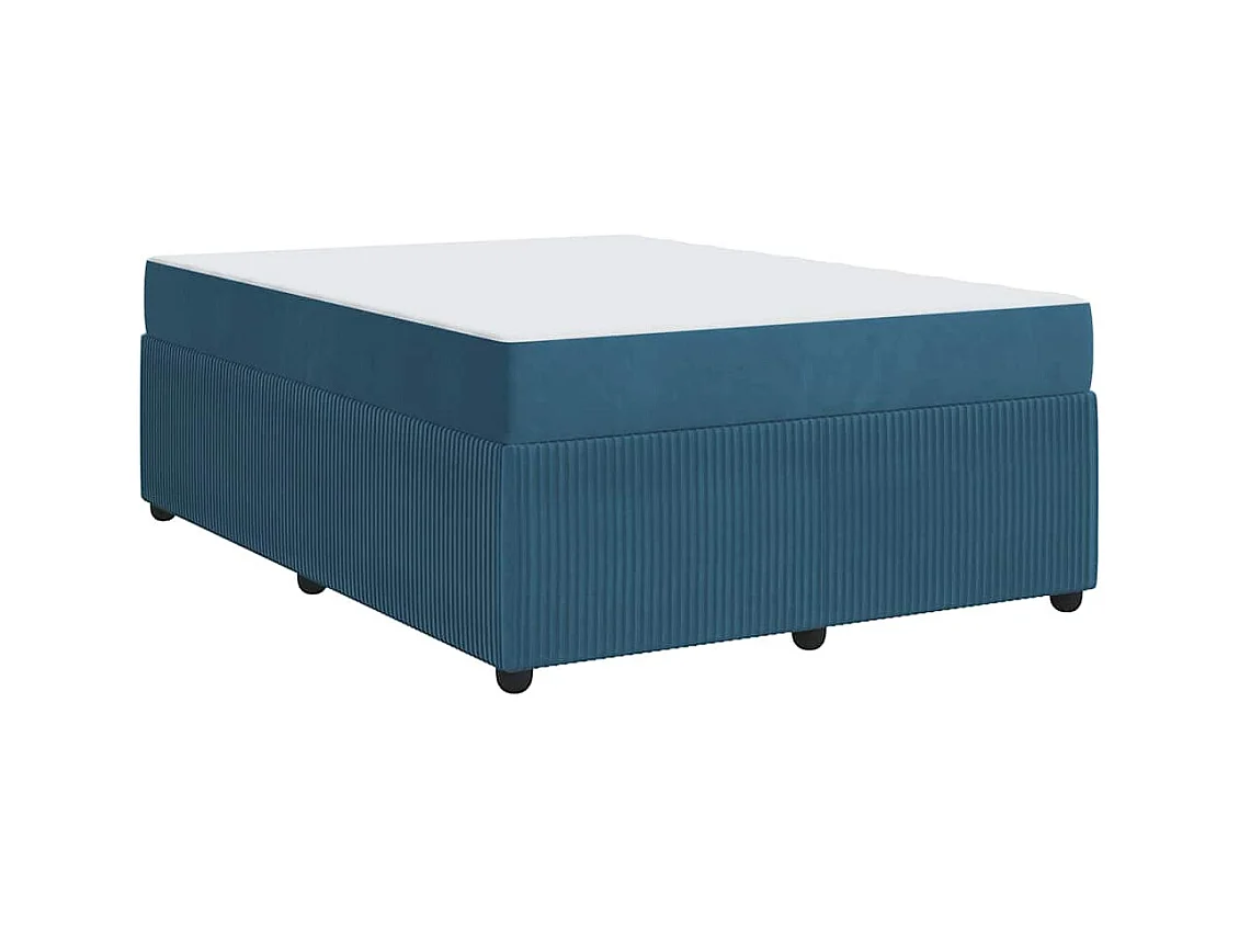 Cadre de lit avec matelas Bleu 140 x 200 cm Velours