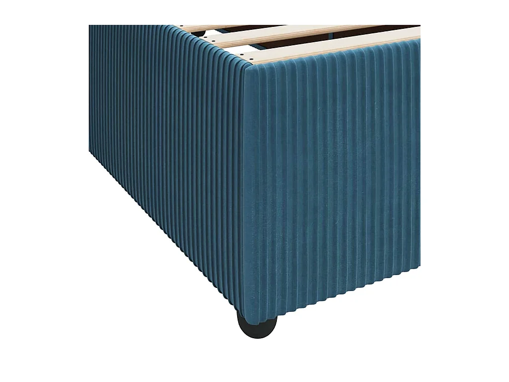 Cadre de lit avec matelas Bleu 140 x 200 cm Velours