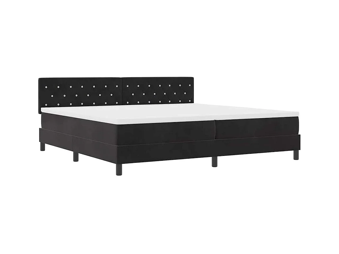 Cadre de lit avec matelas Noir 200 x 200 cm Velours