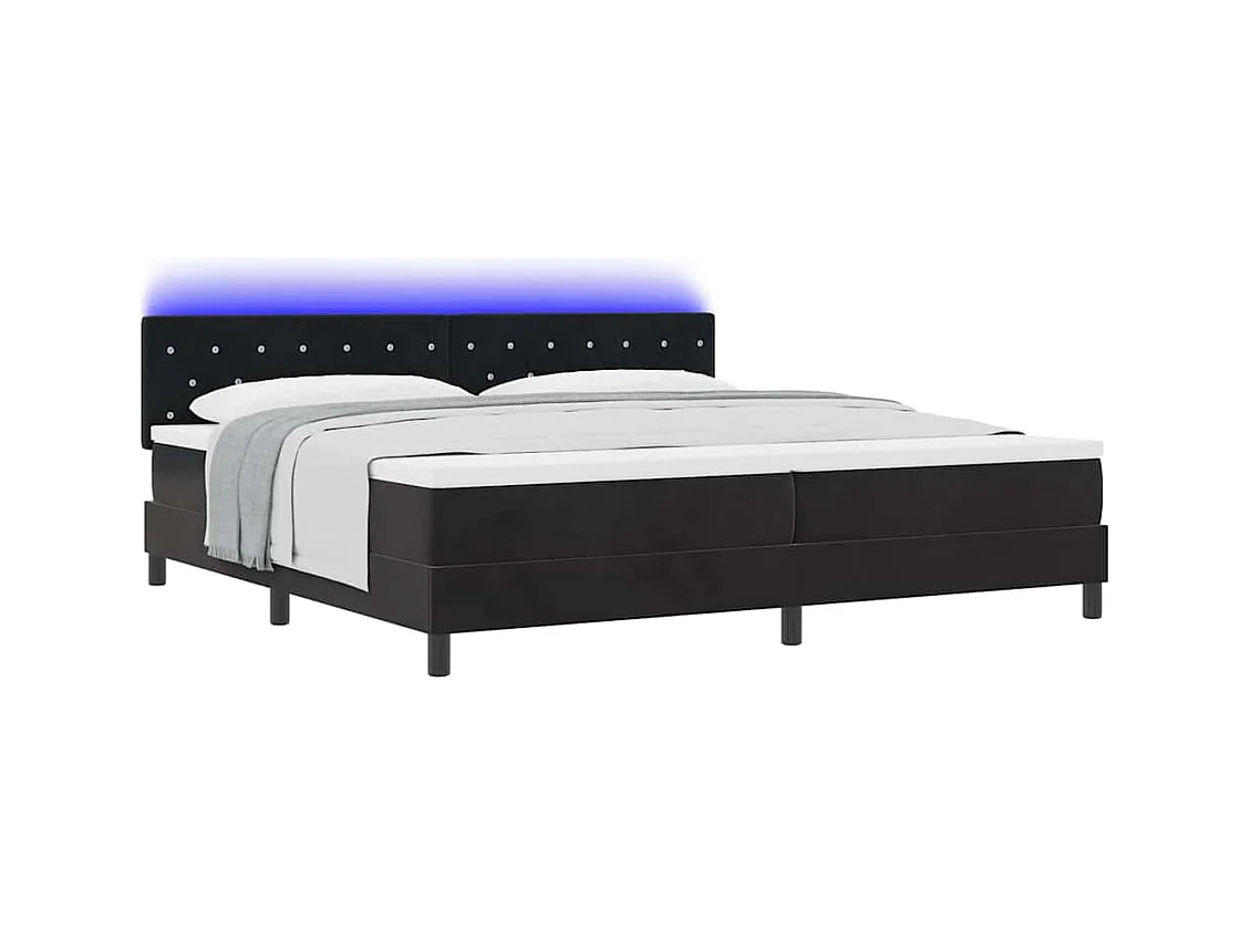 Cadre de lit avec matelas Noir 200 x 200 cm Velours