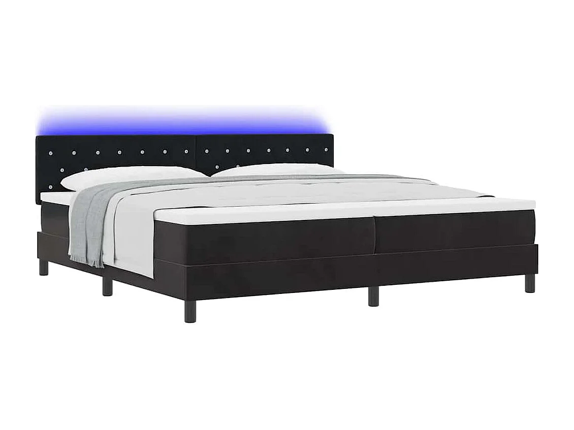 Boxspring bed met matras Zwart 200 x 200 cm Fluweel