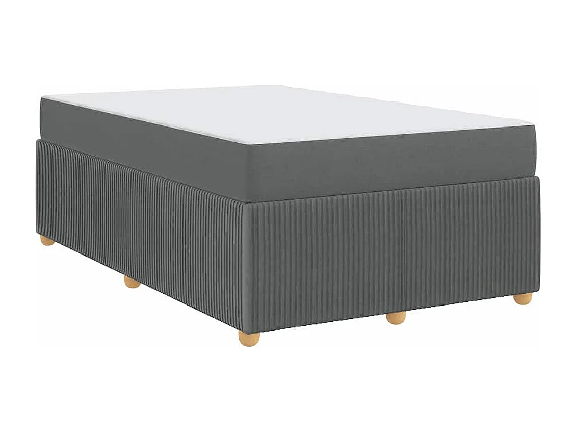 Cadre de lit avec matelas Gris foncé 120 x 200 cm tissu
