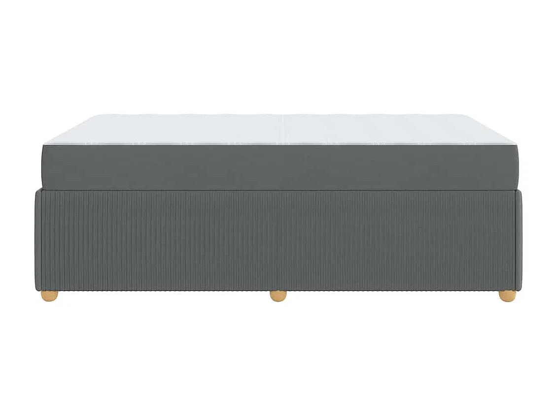 Cadre de lit avec matelas Gris foncé 120 x 200 cm tissu