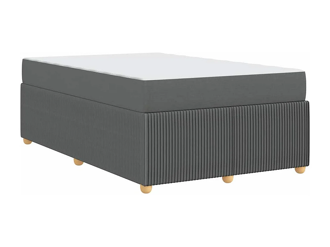 Cadre de lit avec matelas Gris foncé 120 x 200 cm tissu