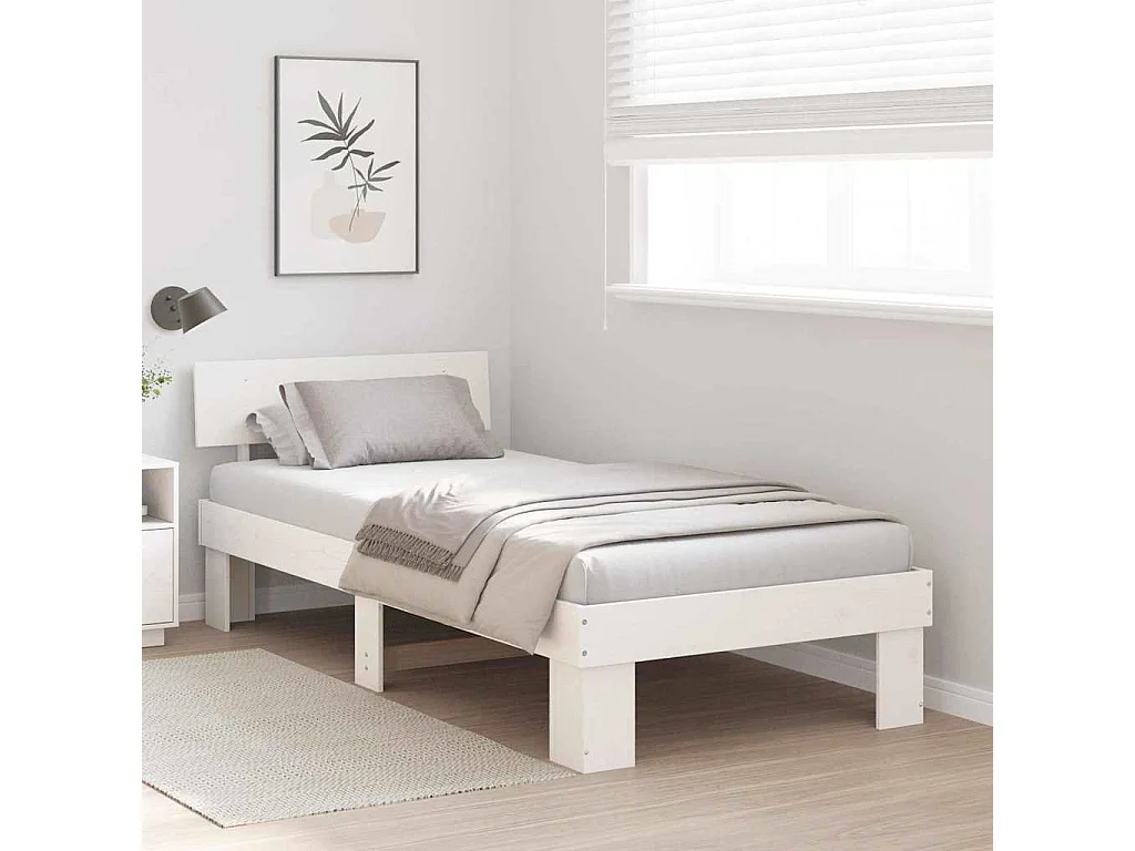 Estrutura da Cama Branco 80 x 200 cm Madeira de pinho maciça