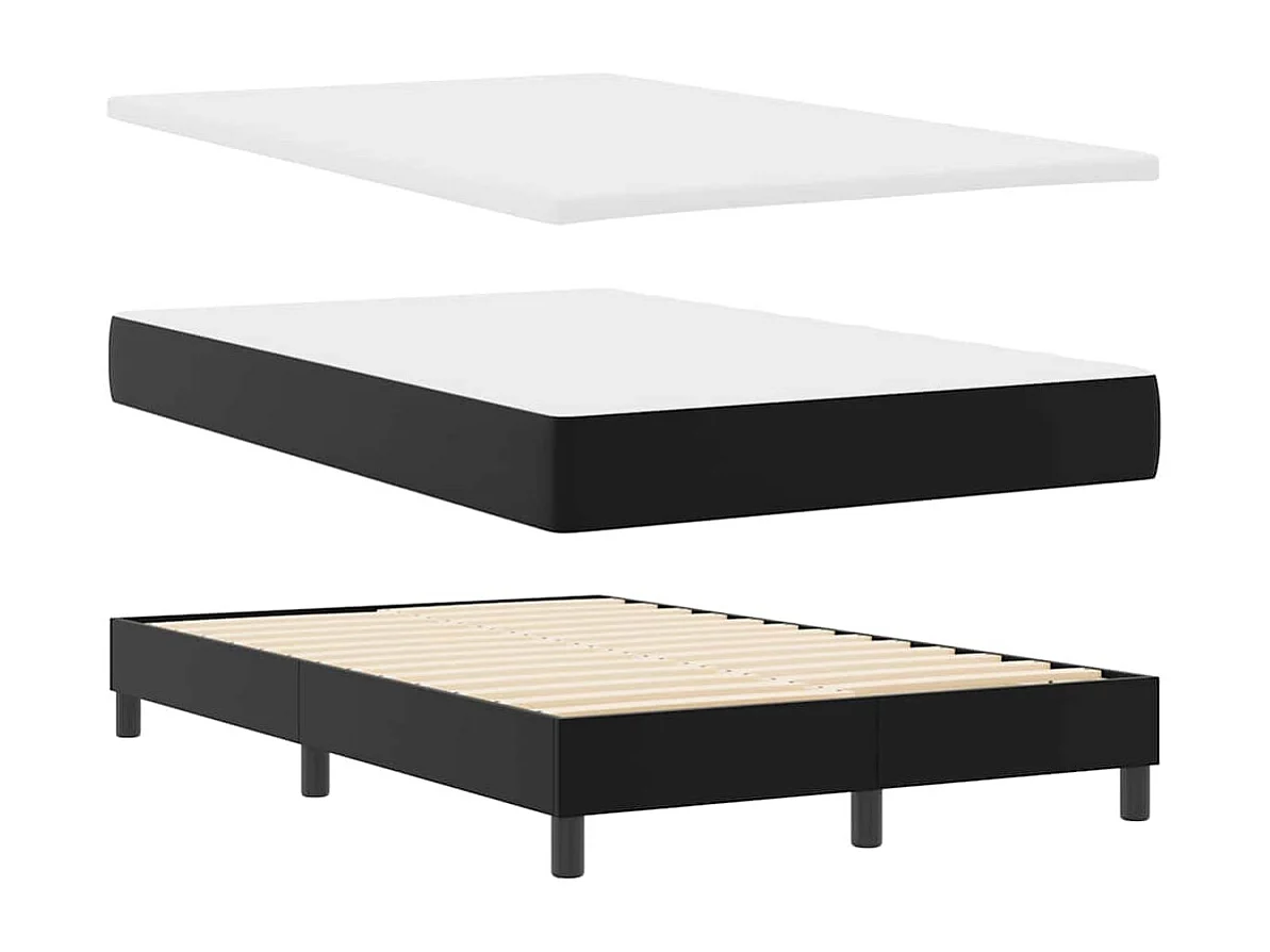 Cadre de lit avec matelas Noir 120 x 200 cm Faux cuir