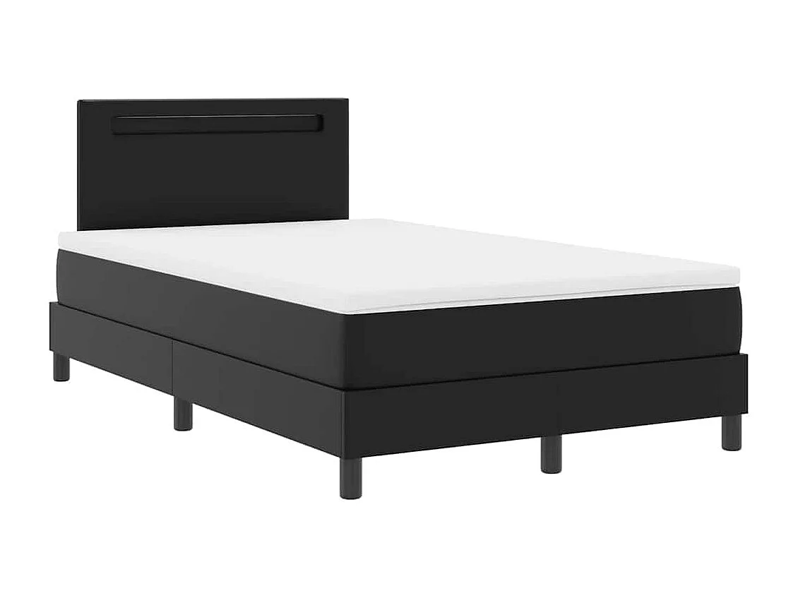 Cadre de lit avec matelas Noir 120 x 200 cm Faux cuir