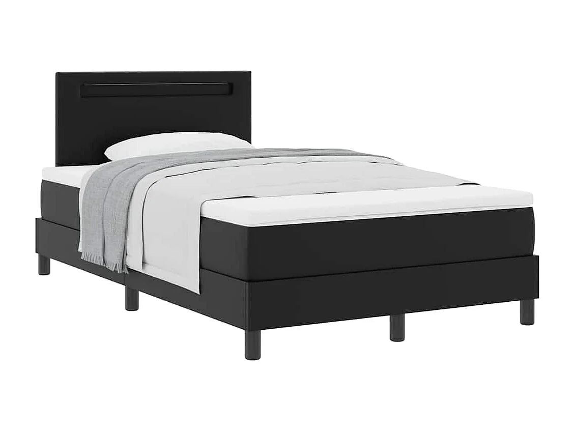 Cadre de lit avec matelas Noir 120 x 200 cm Faux cuir