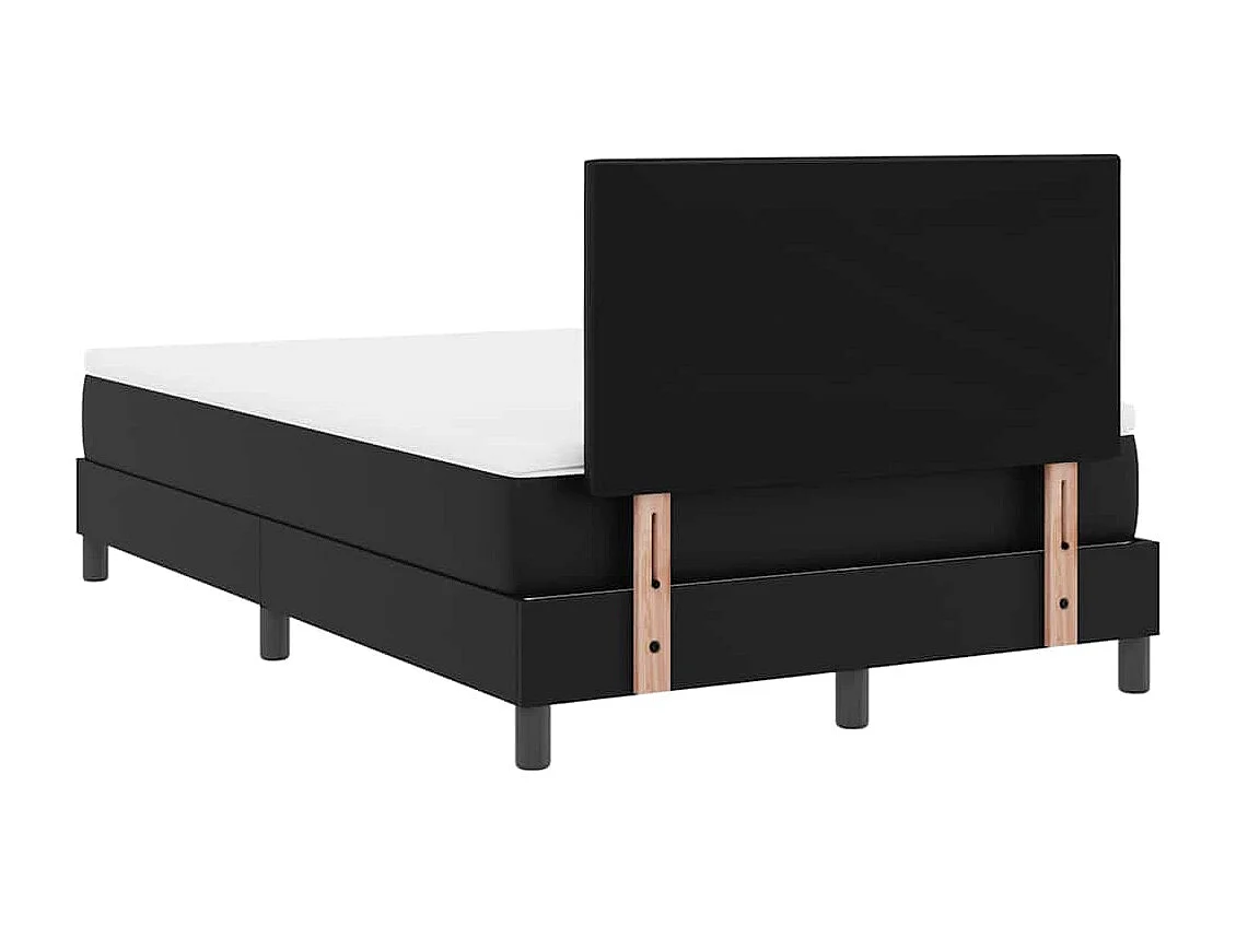 Cadre de lit avec matelas Noir 120 x 200 cm Faux cuir