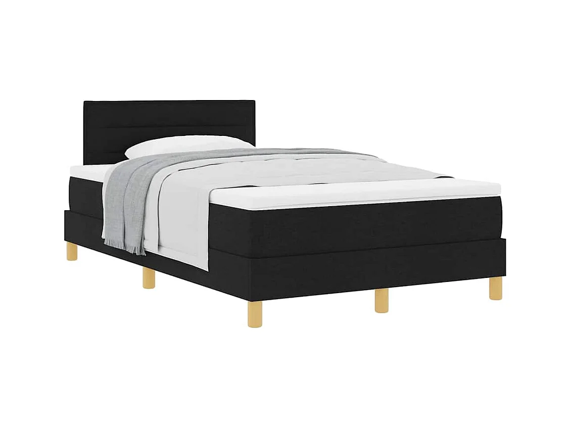 Cadre de lit avec matelas avec matelas Noir 120 x 200 cm tissu