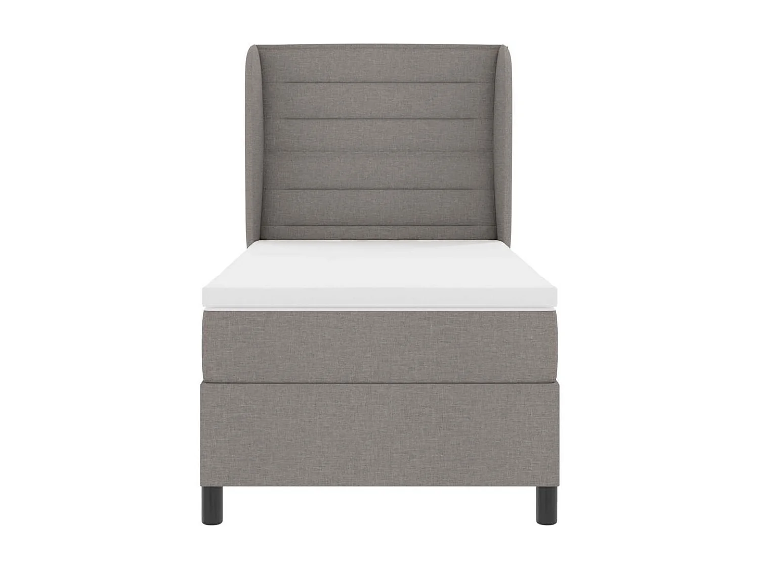 Cama tipo Box Spring con colchón Taupé 100 x 200 cm tela