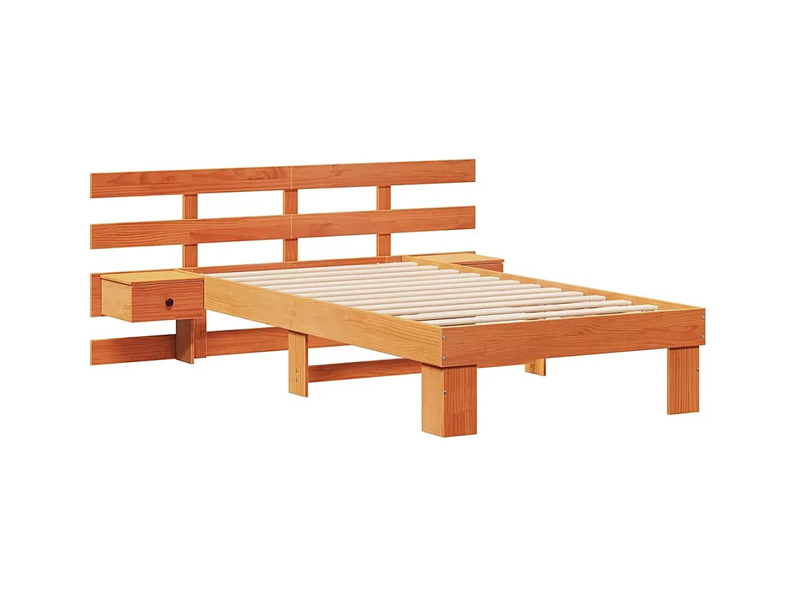 Cadre de lit Marron cire 75 x 190 cm Bois massif en pin