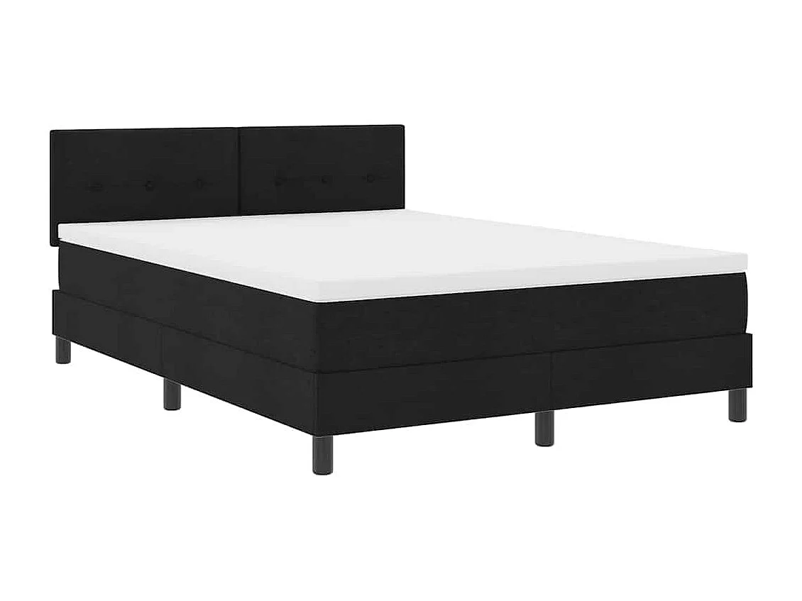 Cadre de lit avec matelas Noir 160 x 200 cm tissu
