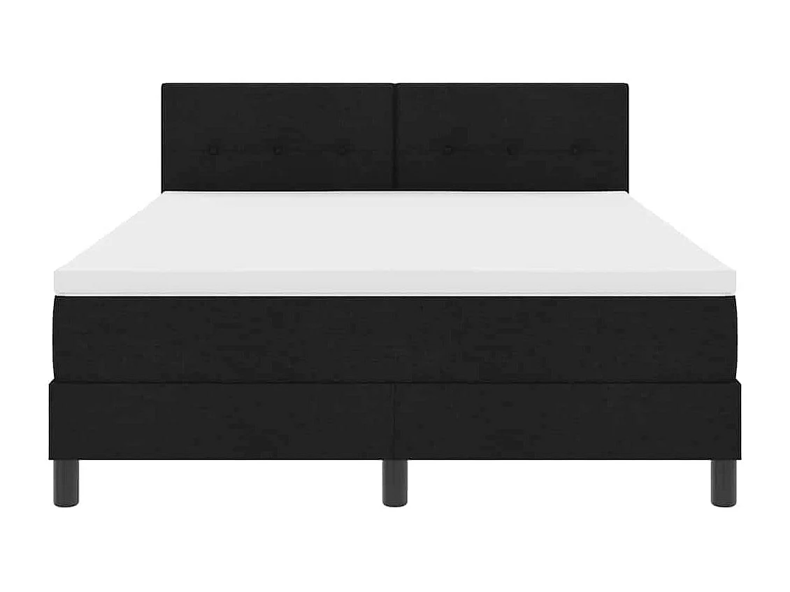 Cadre de lit avec matelas Noir 160 x 200 cm tissu