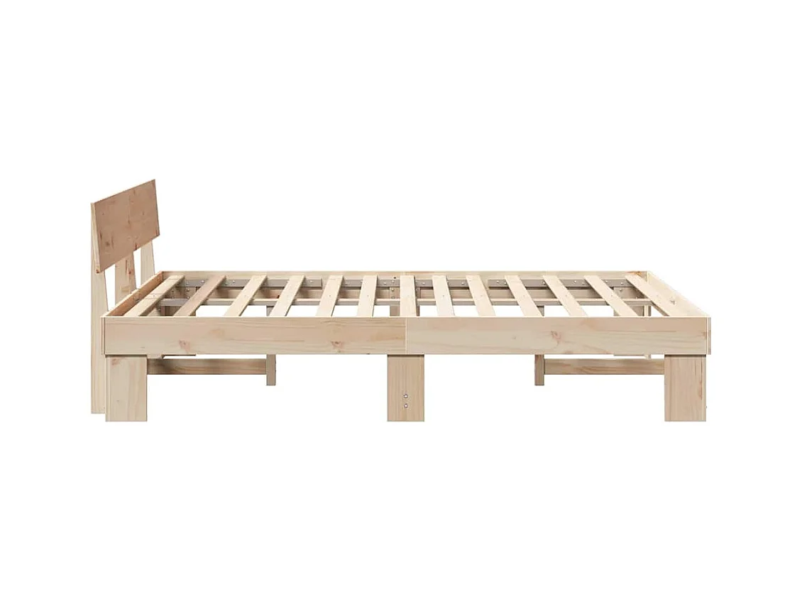 Estructura de cama Marrón 150 x 200 cm Madera maciza de pino