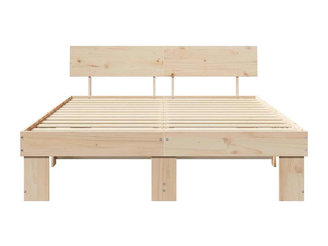 Estructura de cama Marrón 150 x 200 cm Madera maciza de pino