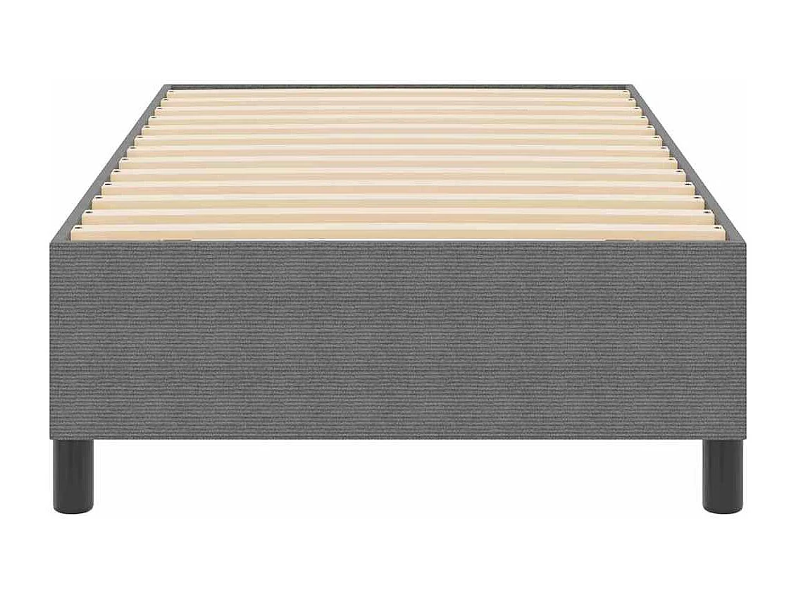 Cama tipo Box Spring Gris claro 90 x 200 cm Telas de pana