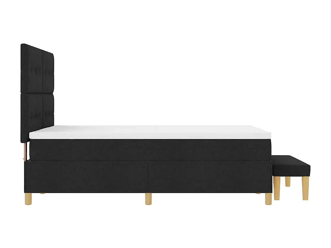 Cadre de lit avec matelas Noir 140 x 200 cm tissu