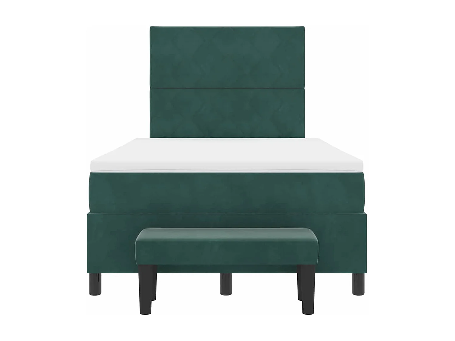 Cama tipo Box Spring Verde oscuro 120 x 200 cm Terciopelo
