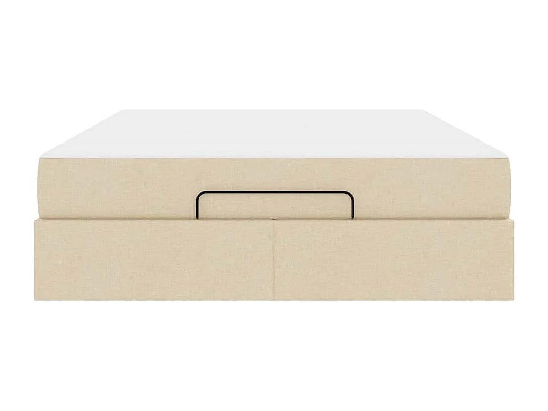 Estrutura da Cama com armazenamento Creme 140 x 200 cm tecido
