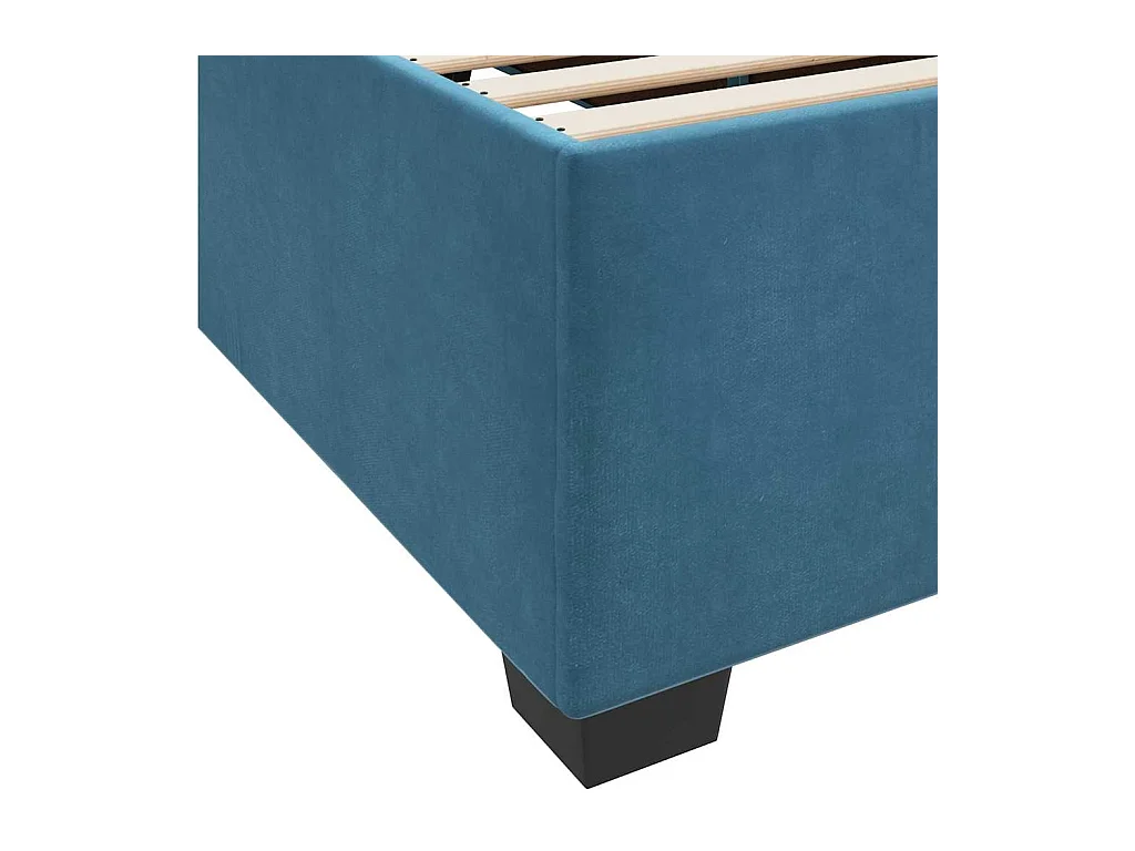 Cadre de lit avec matelas Bleu foncé 160 x 200 cm Velours