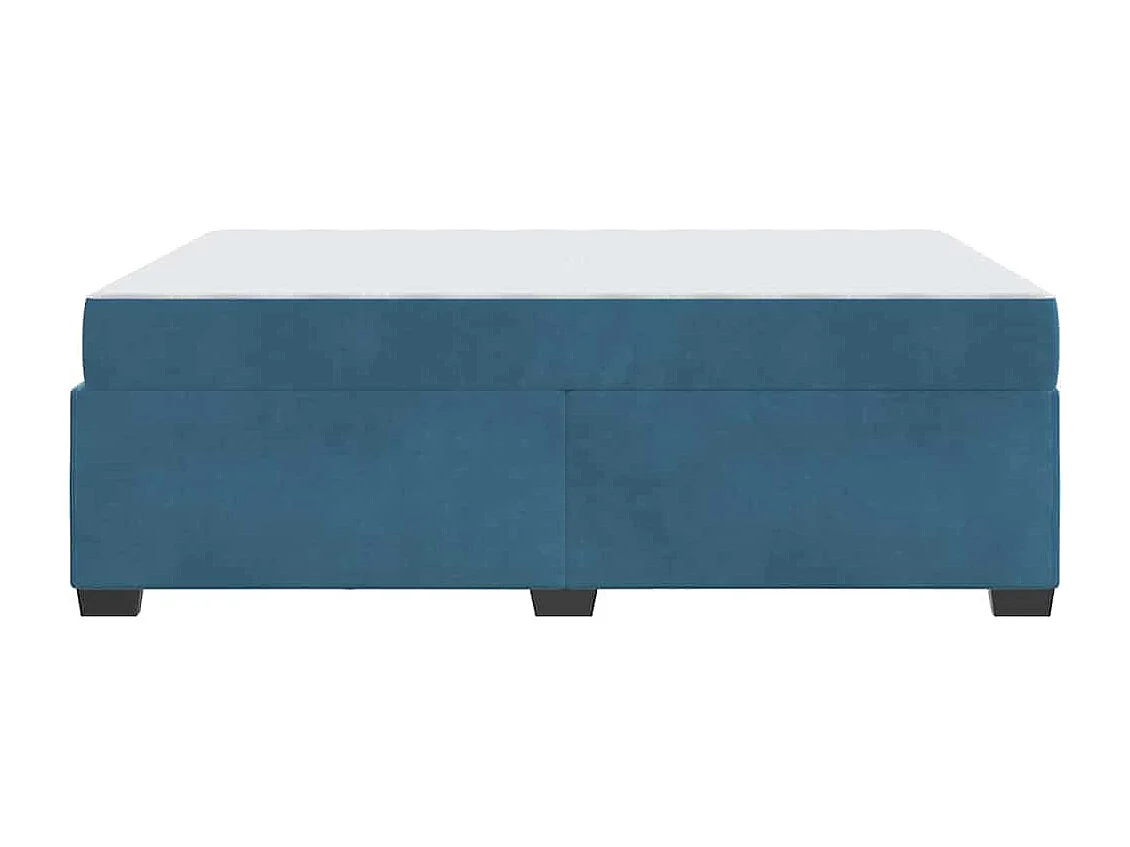 Cadre de lit avec matelas Bleu foncé 160 x 200 cm Velours
