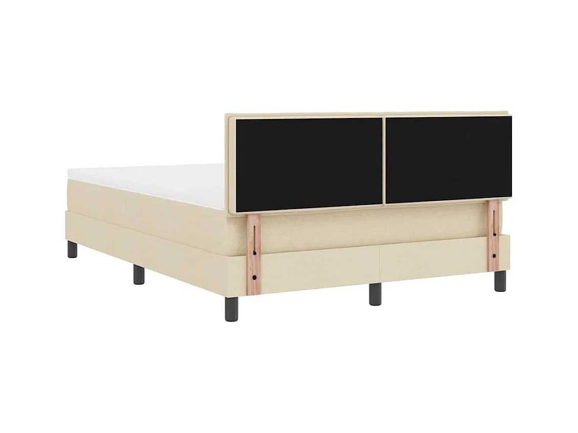 Cadre de lit avec matelas Crème 160 x 200 cm tissu