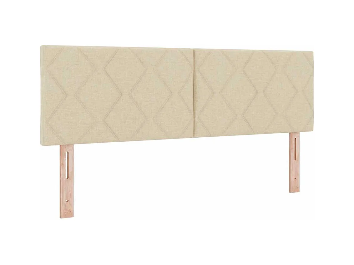 Cadre de lit avec matelas Crème 160 x 200 cm tissu