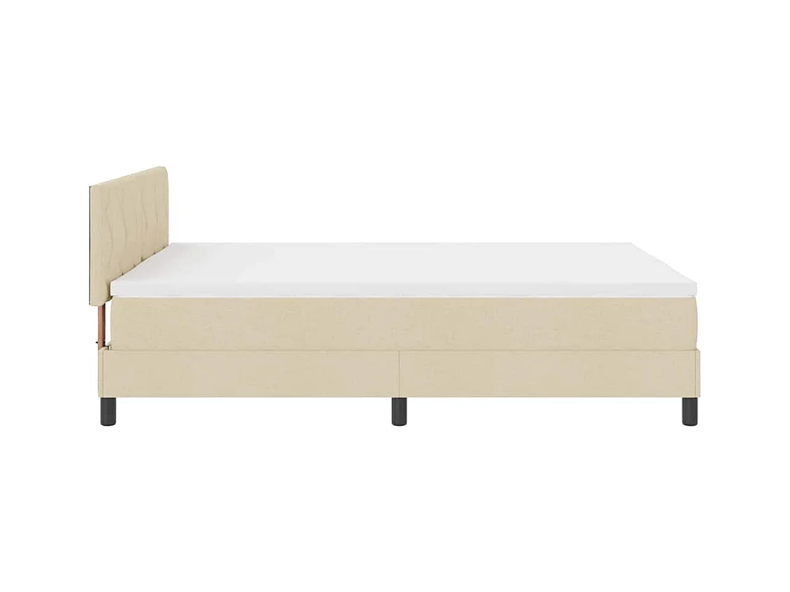 Cadre de lit avec matelas Crème 160 x 200 cm tissu