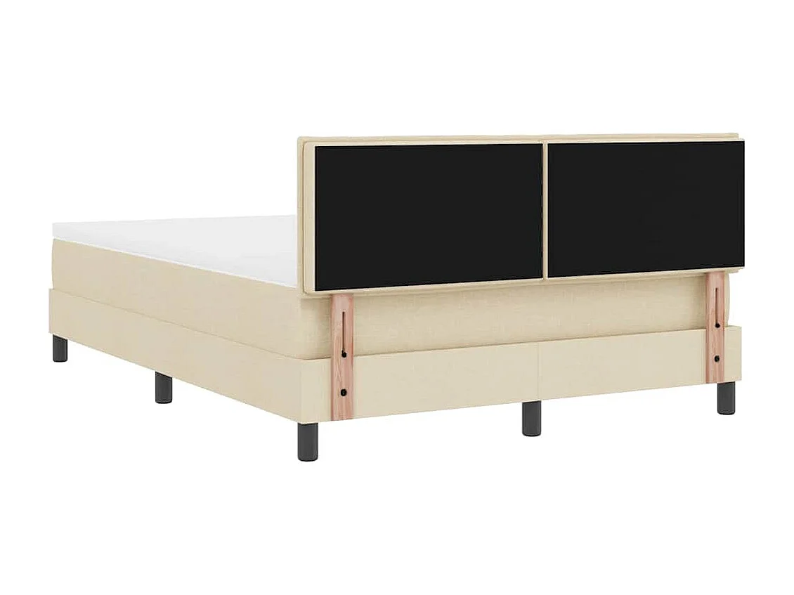 Cadre de lit avec matelas Crème 160 x 200 cm tissu
