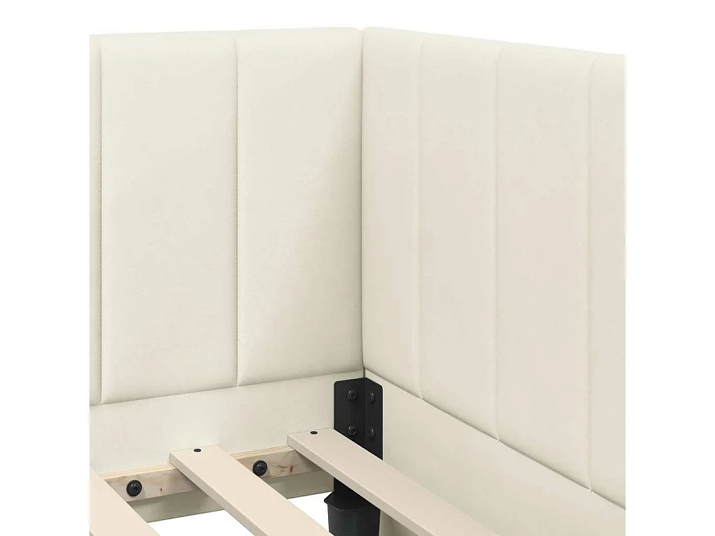 Estructura de cama en esquina Crema 90 x 200 cm Terciopelo