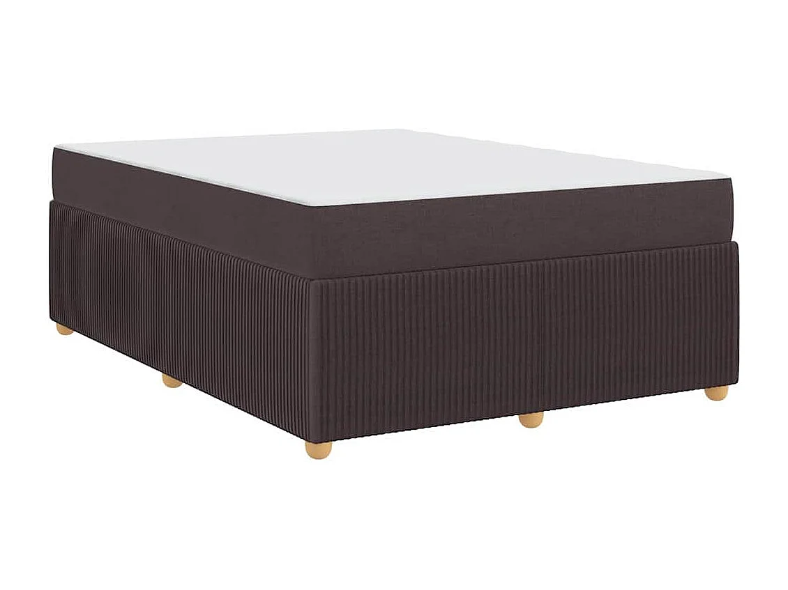 Estructura de cama con colchón Marrón oscuro 140 x 200 cm tela