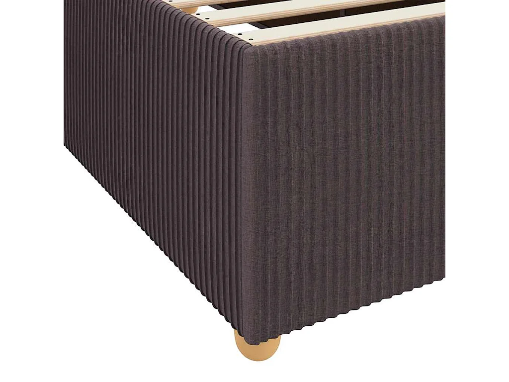 Estructura de cama con colchón Marrón oscuro 140 x 200 cm tela