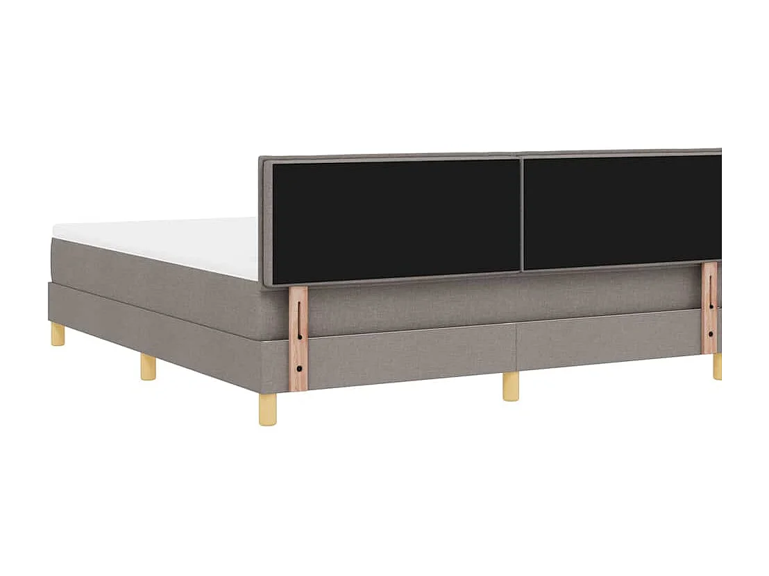 Cama tipo Box Spring con colchón Taupé 180 x 200 cm tela