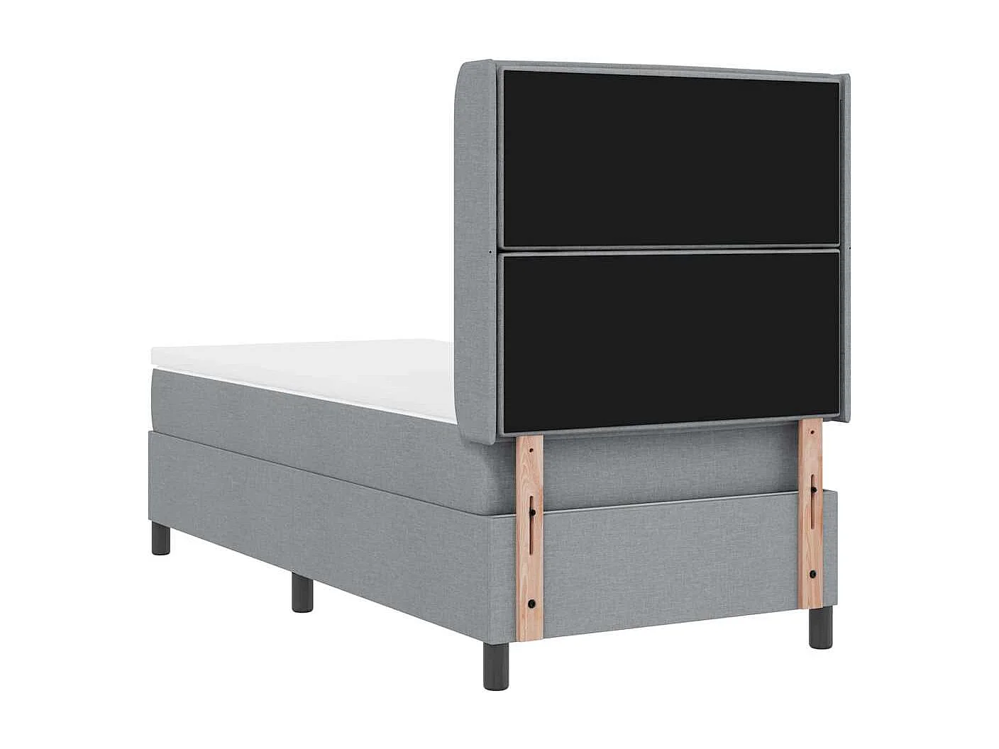 Cadre de lit avec matelas Gris clair 80 x 200 cm tissu