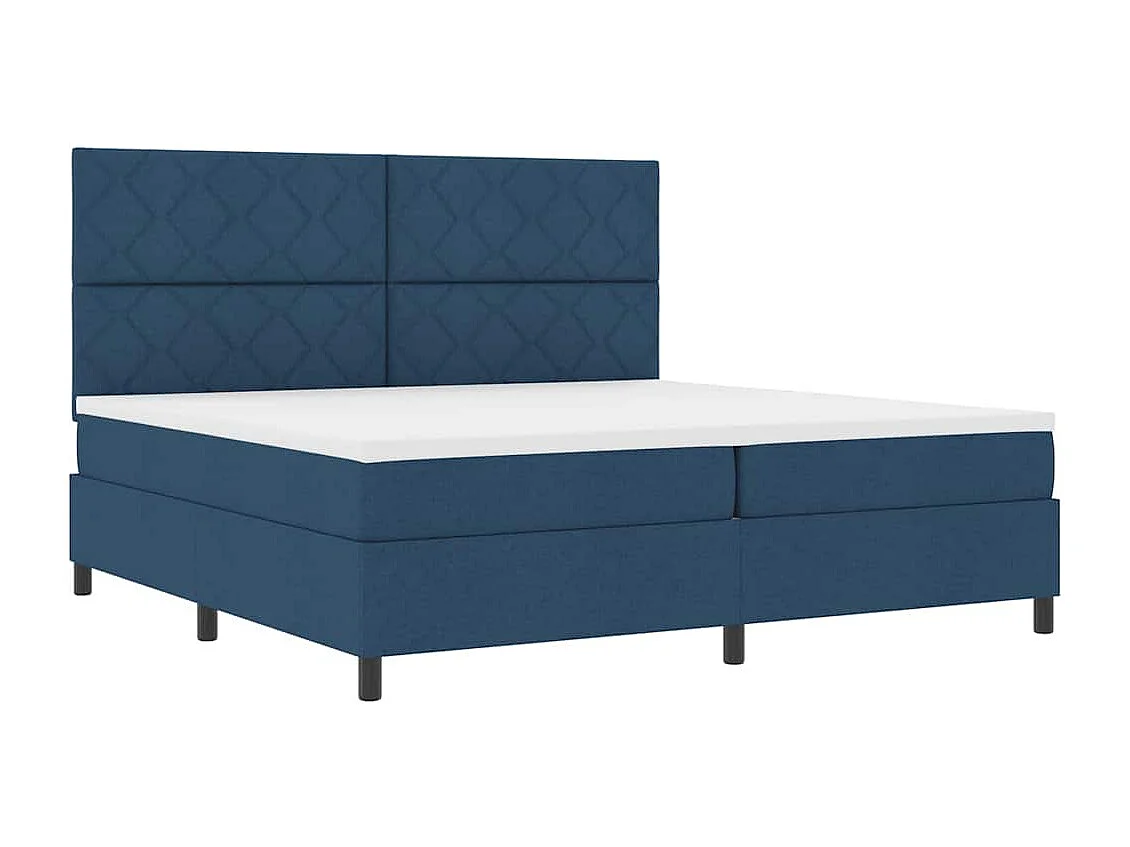 Cama tipo Box Spring con colchón Azul 200 x 200 cm tela