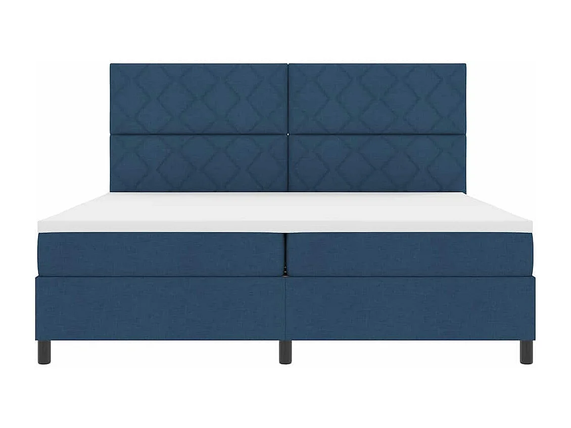 Cama tipo Box Spring con colchón Azul 200 x 200 cm tela