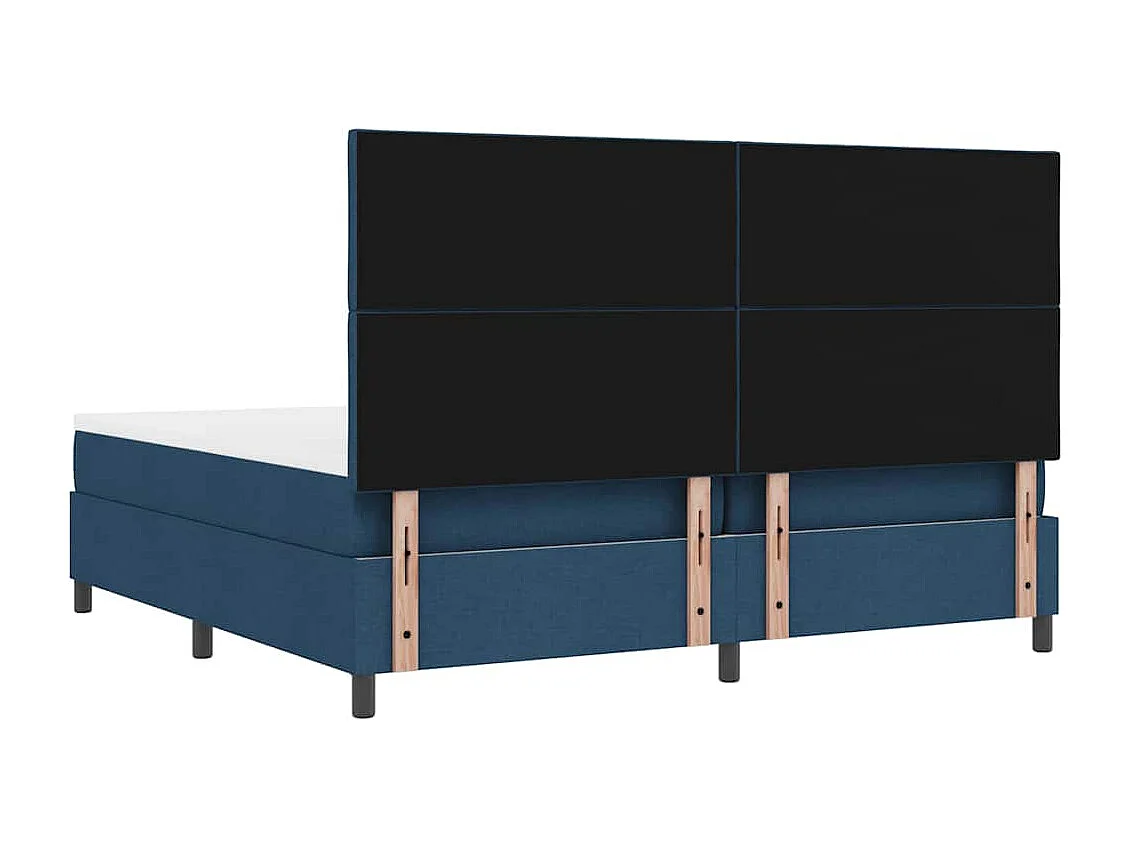Cama tipo Box Spring con colchón Azul 200 x 200 cm tela