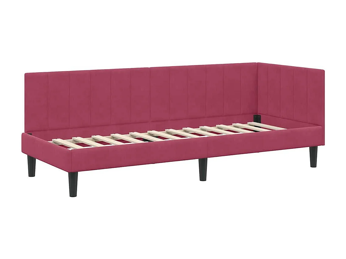 Cadre de lit d'angle Rouge bordeaux 80 x 200 cm Velours