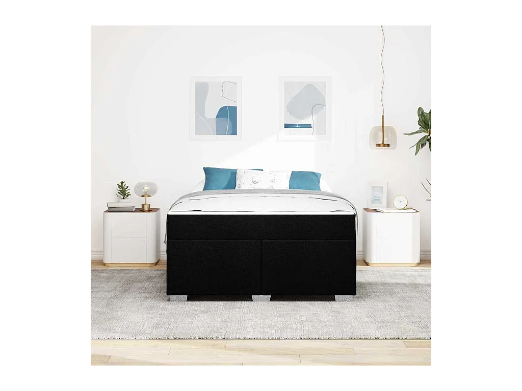 Estrutura da Cama Preto 140 x 200 cm tecido