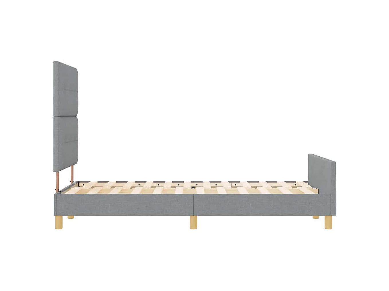 Estructura de cama con cabecera Gris claro 120 x 190 cm tela