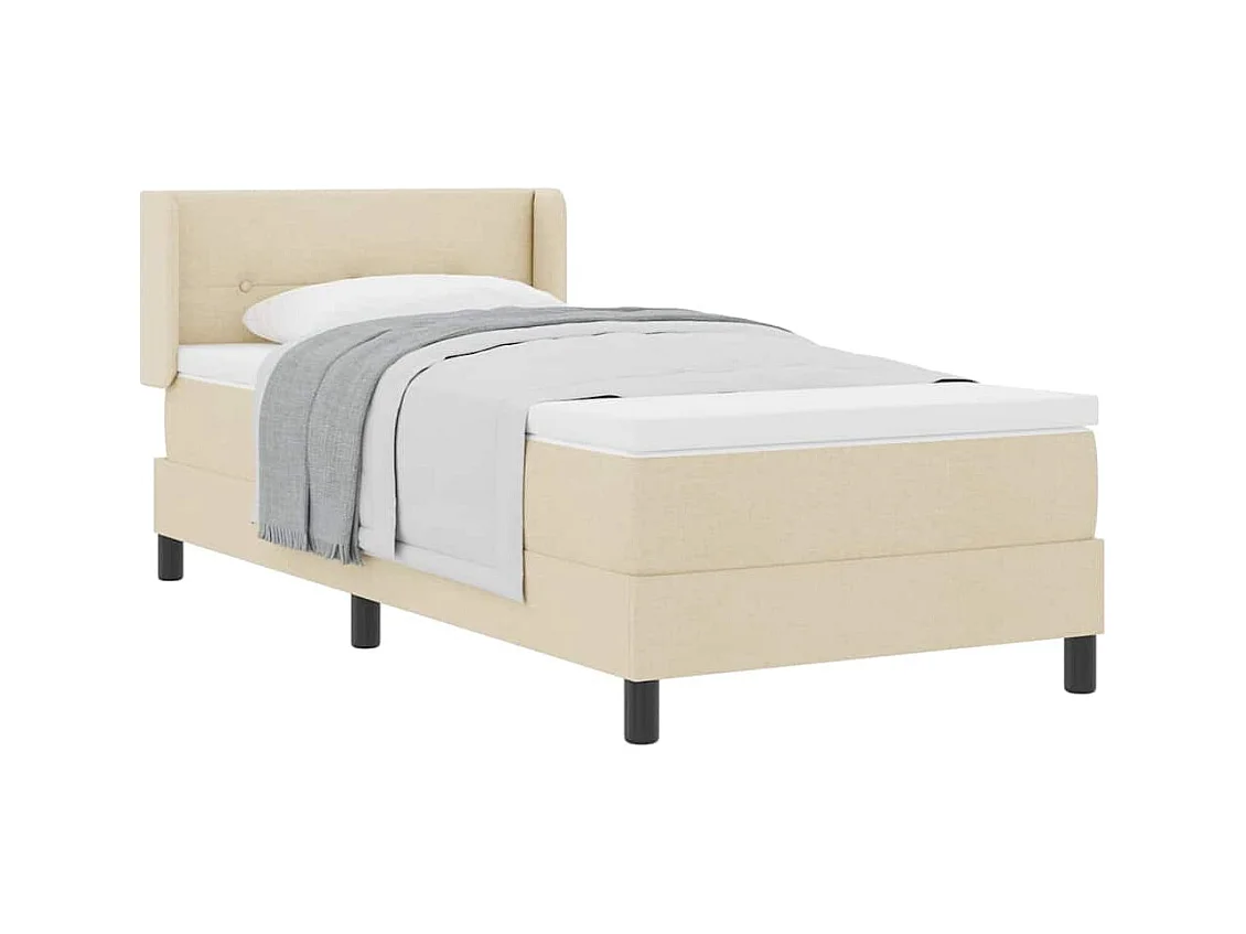 Cadre de lit avec matelas avec matelas Crème 100 x 200 cm